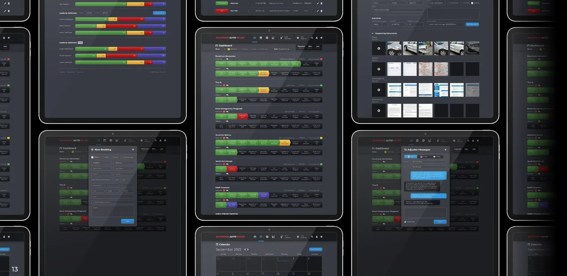 A collage of Vaultoniq management screens