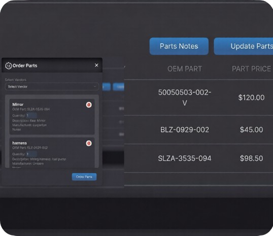Built-In Parts Ordering and Management